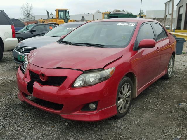 2T1BU4EE3AC467574 - 2010 TOYOTA COROLLA BA RED photo 2