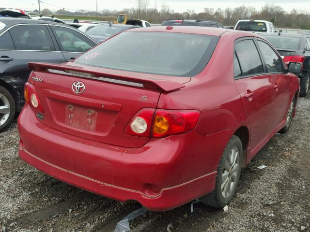 2T1BU4EE3AC467574 - 2010 TOYOTA COROLLA BA RED photo 4