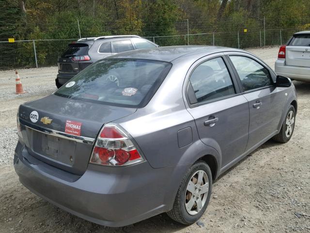 KL1TD56637B067286 - 2007 CHEVROLET AVEO BASE Szary zdjęcie 4