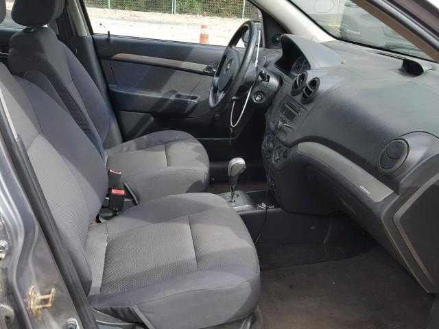 KL1TD56637B067286 - 2007 CHEVROLET AVEO BASE Szary zdjęcie 5
