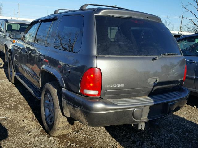 1B4HS28N01F607570 - 2001 DODGE DURANGO GRAY photo 3