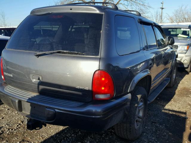 1B4HS28N01F607570 - 2001 DODGE DURANGO GRAY photo 4