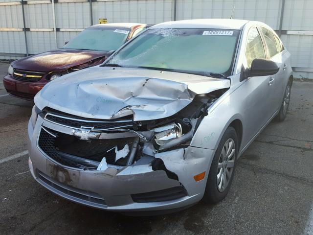 1G1PD5SH8B7222615 - 2011 CHEVROLET CRUZE LS SILVER photo 2