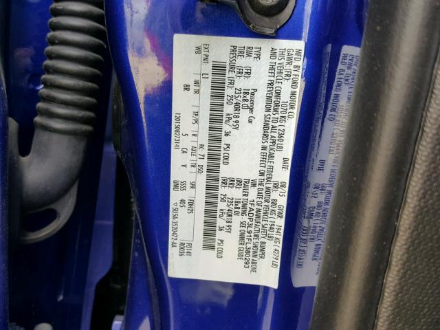 1FADP3L91FL380293 - 2015 FORD FOCUS ST BLUE photo 10