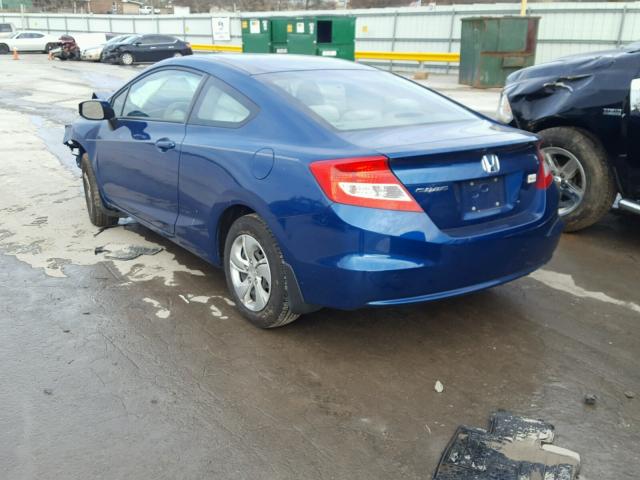 2HGFG3B58DH501415 - 2013 HONDA CIVIC LX BLUE photo 3