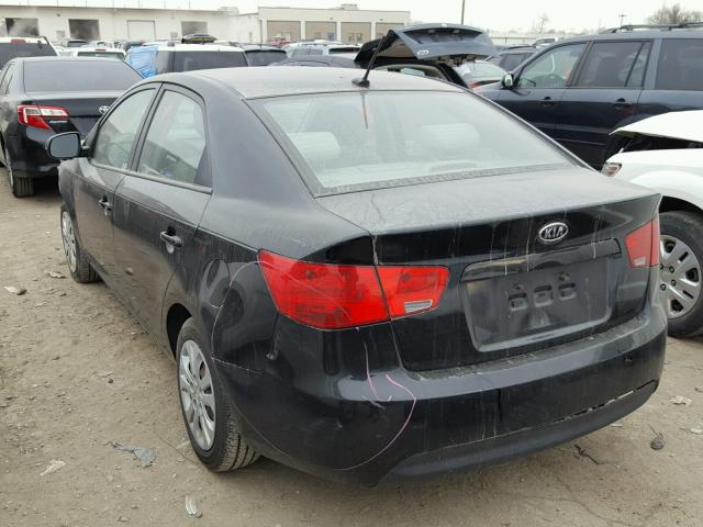 KNAFU4A26B5354064 - 2011 KIA FORTE EX BLACK photo 3