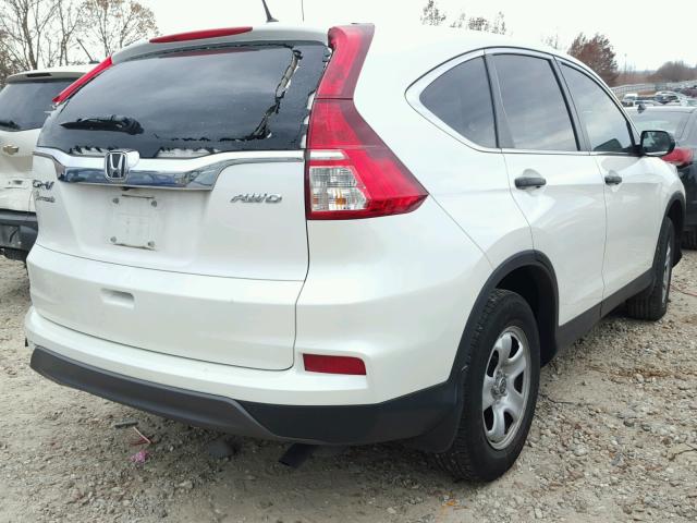 5J6RM4H30FL007260 - 2015 HONDA CR-V LX WHITE photo 4