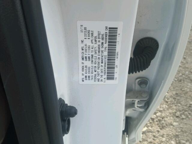 1HGCR3F86HA001632 - 2017 HONDA ACCORD EXL WHITE photo 10