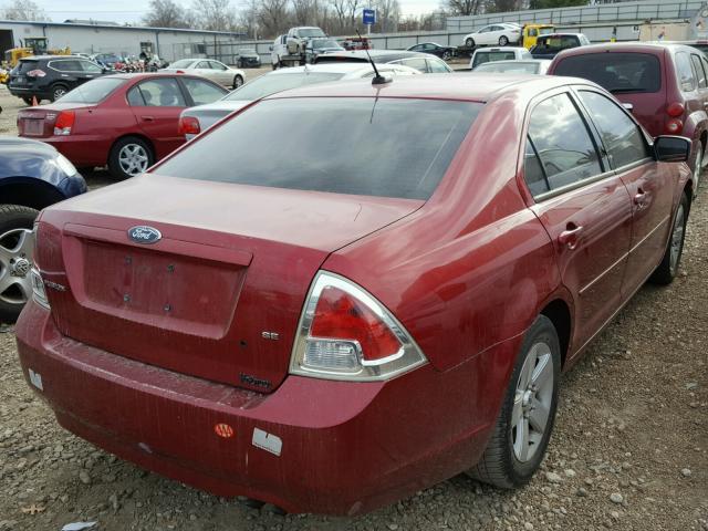 3FAHP07Z98R226168 - 2008 FORD FUSION SE BURGUNDY photo 4