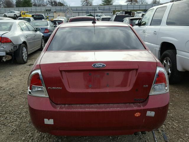 3FAHP07Z98R226168 - 2008 FORD FUSION SE BURGUNDY photo 9