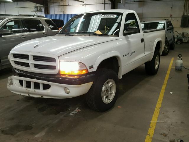 1B7GG26N4YS512675 - 2000 DODGE DAKOTA WHITE photo 2