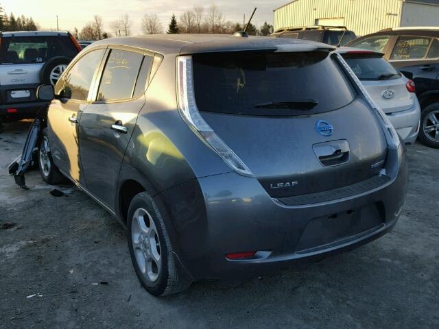 1N4AZ0CP7FC302711 - 2015 NISSAN LEAF S GRAY photo 3