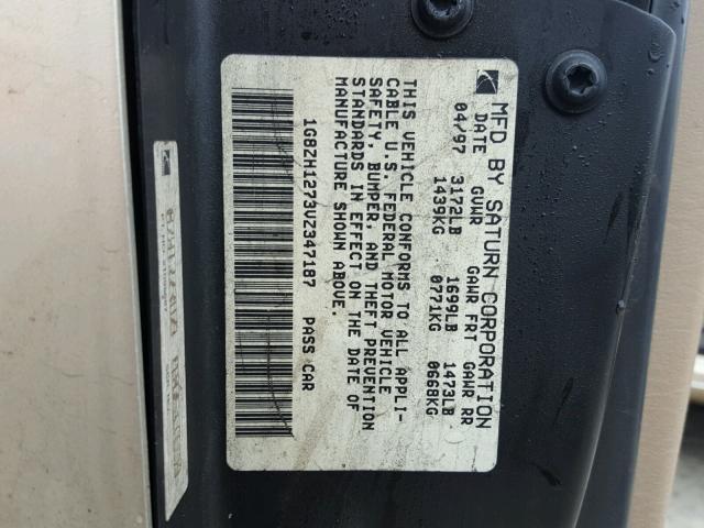 1G8ZH1273VZ347187 - 1997 SATURN SC2 GOLD photo 10