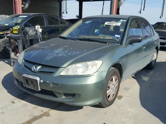 2HGES16354H637430 - 2004 HONDA CIVIC DX V GREEN photo 2