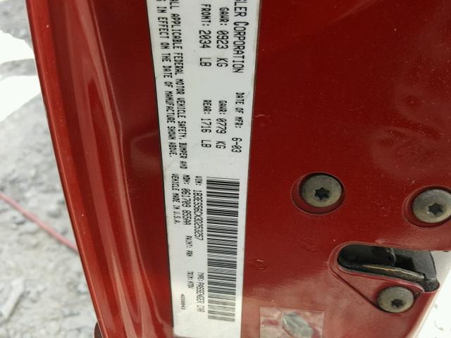 1B3ES56CX3D253257 - 2003 DODGE NEON SXT RED photo 10