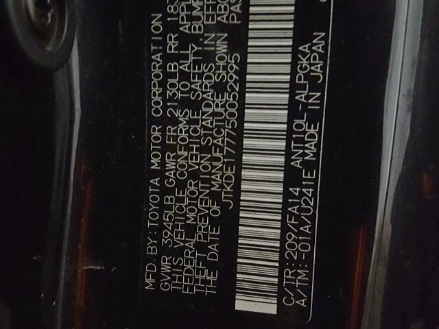 JTKDE177750052995 - 2005 TOYOTA SCION TC 黑色 照片 10