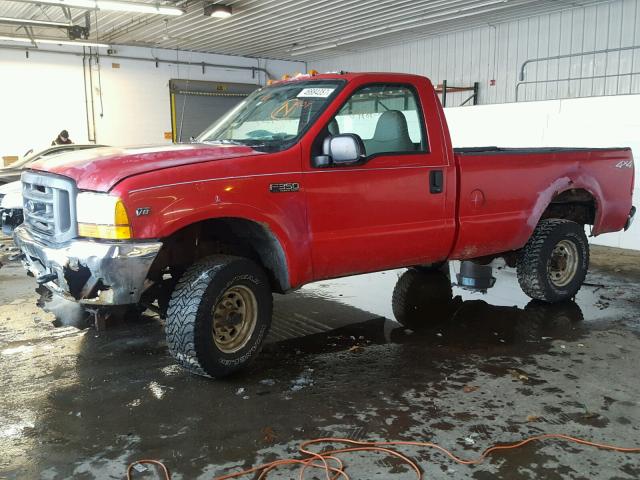 1FTSF31L61ED35396 - 2001 FORD F350 SRW S RED photo 2