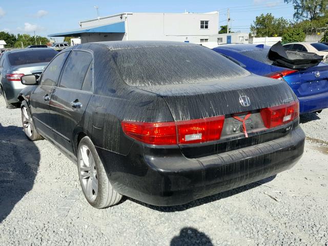 1HGCM56435A016186 - 2005 HONDA ACCORD LX BLACK photo 3