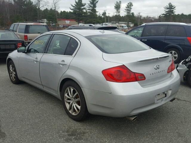 JNKBV61F08M267061 - 2008 INFINITI G35 SILVER photo 3