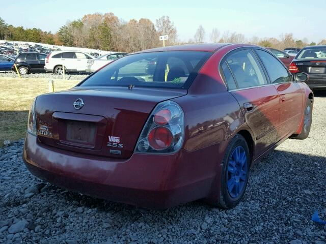 1N4AL11D16N459395 - 2006 NISSAN ALTIMA S BURGUNDY photo 4