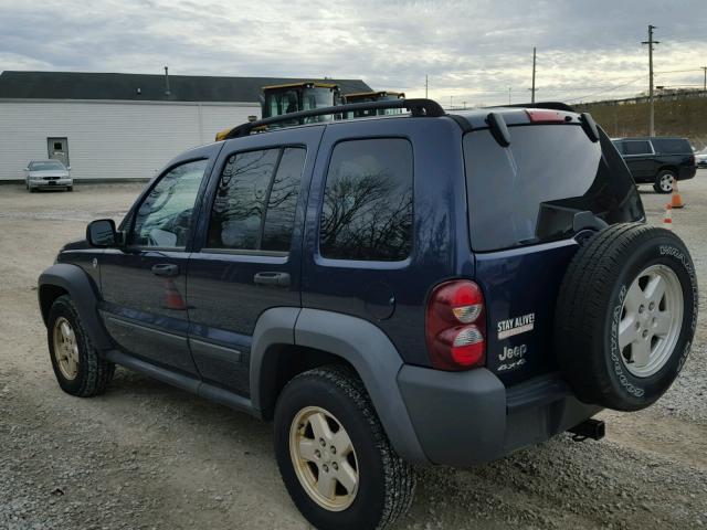 1J4GL48K26W263142 - 2006 JEEP LIBERTY SP BLUE photo 3
