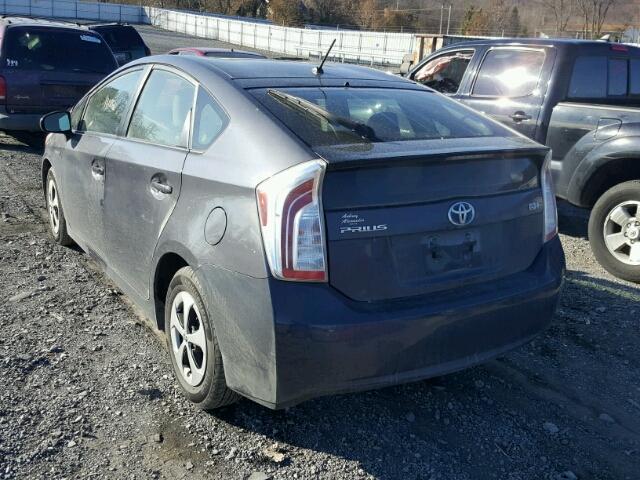 JTDKN3DU9C1567640 - 2012 TOYOTA PRIUS GRAY photo 3