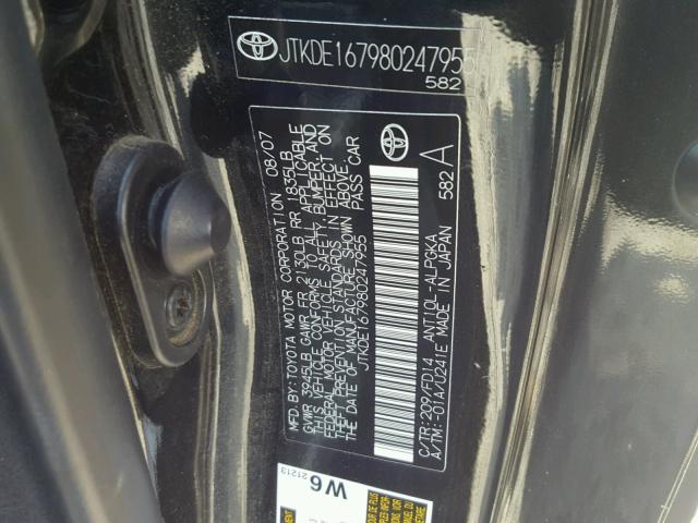 JTKDE167980247955 - 2008 TOYOTA SCION TC 黑色 照片 10