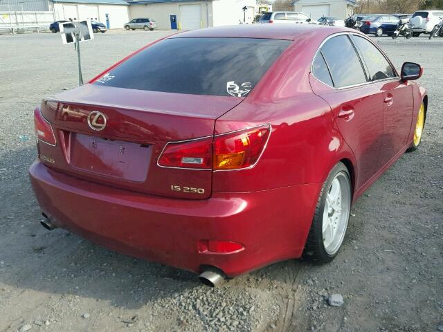 JTHCK262962006340 - 2006 LEXUS IS 250 RED photo 4