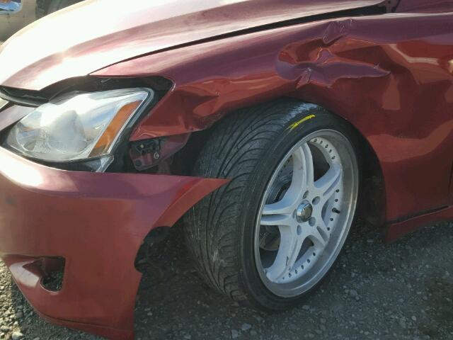 JTHCK262962006340 - 2006 LEXUS IS 250 RED photo 9