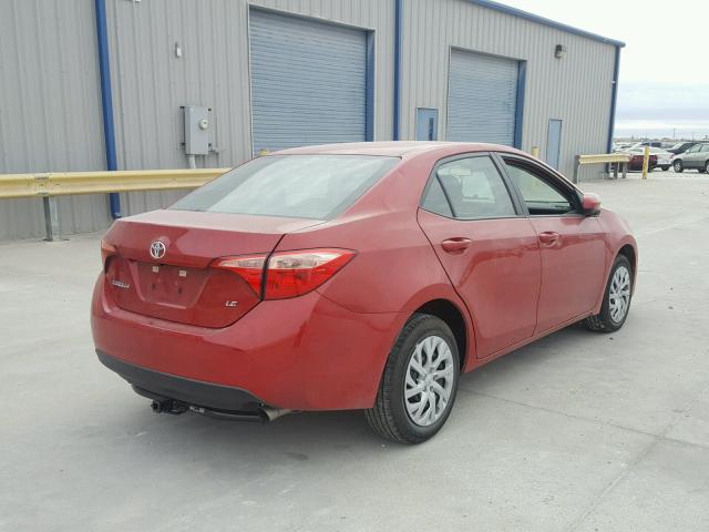 5YFBURHE7HP713657 - 2017 TOYOTA COROLLA L RED photo 4