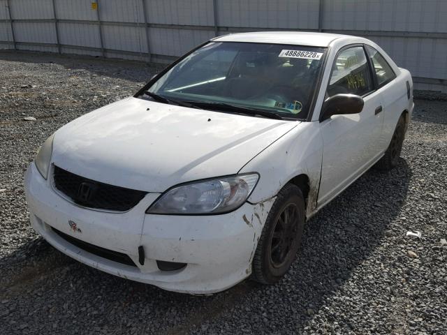 1HGEM21795L053546 - 2005 HONDA CIVIC HX WHITE photo 2