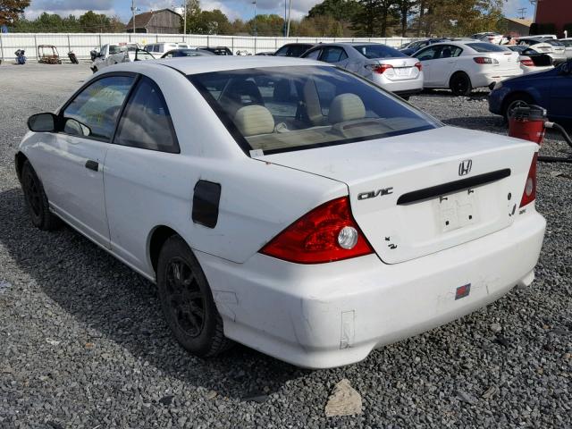 1HGEM21795L053546 - 2005 HONDA CIVIC HX WHITE photo 3