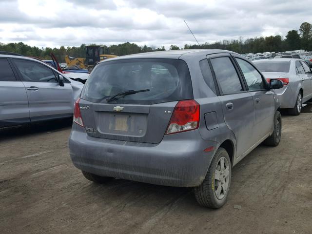 KL1TD66637B723475 - 2007 CHEVROLET AVEO BASE Szary zdjęcie 4