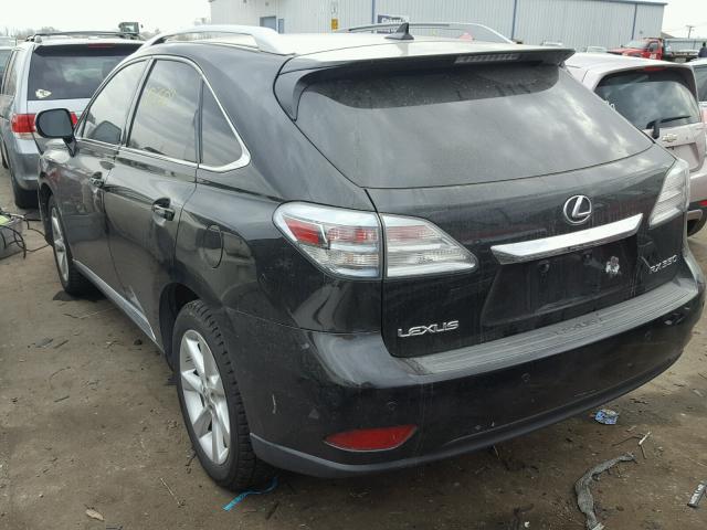 2T2ZK1BA1AC041009 - 2010 LEXUS RX 350 BLACK photo 3