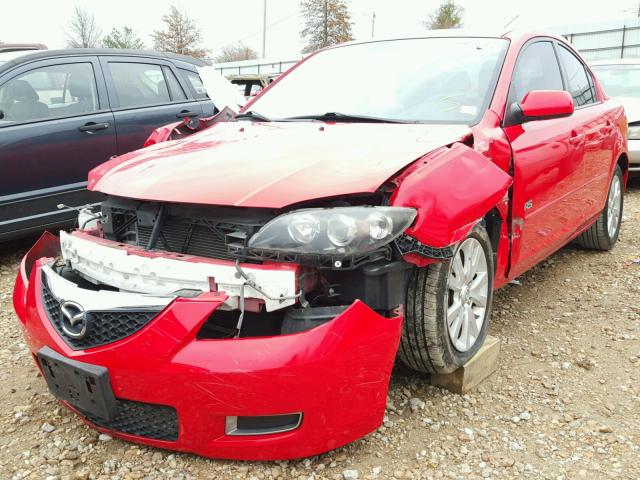 JM1BK12F981866828 - 2008 MAZDA 3 I RED photo 2