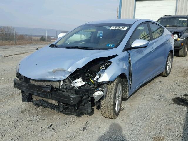 KMHDH4AE4CU173394 - 2012 HYUNDAI ELANTRA GL BLUE photo 2