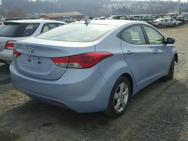 KMHDH4AE4CU173394 - 2012 HYUNDAI ELANTRA GL BLUE photo 4