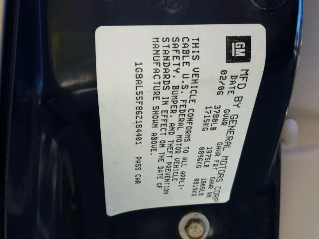 1G8AL55F86Z184401 - 2006 SATURN ION LEVEL TAN photo 10