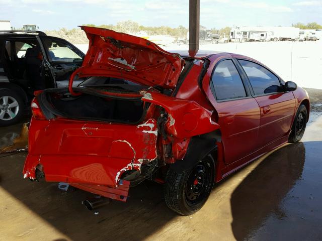 1B3ES56CX5D117357 - 2005 DODGE NEON SXT RED photo 4