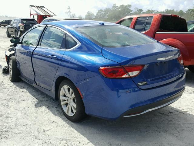 1C3CCCAB3GN113982 - 2016 CHRYSLER 200 LIMITE BLUE photo 3