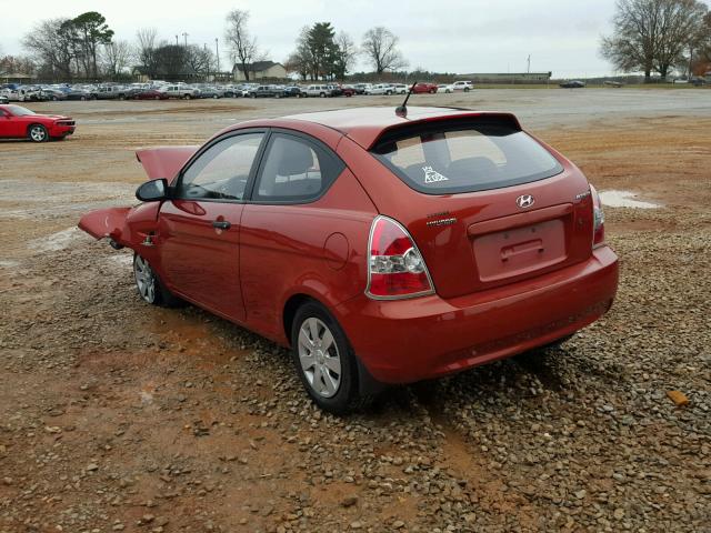 KMHCM36C77U050090 - 2007 HYUNDAI ACCENT GS ORANGE photo 3