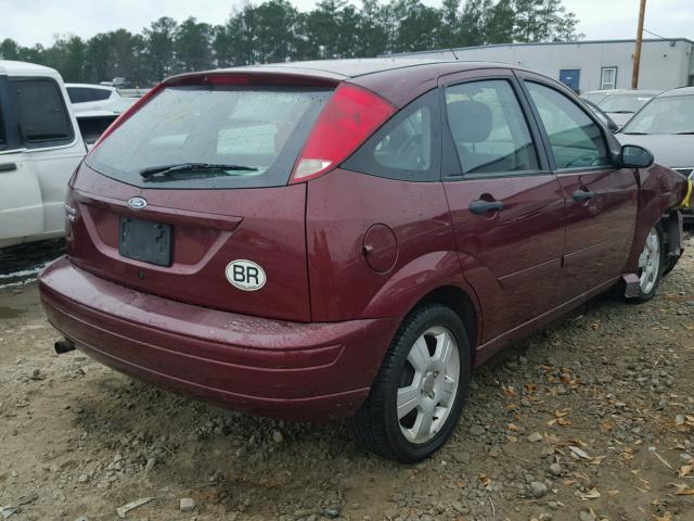 1FAHP37N17W213389 - 2007 FORD FOCUS ZX5 BURGUNDY photo 4