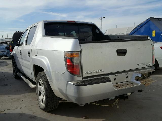 2HJYK16277H511928 - 2007 HONDA RIDGELINE SILVER photo 3