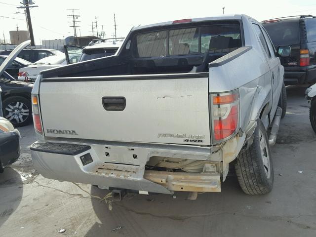 2HJYK16277H511928 - 2007 HONDA RIDGELINE SILVER photo 4