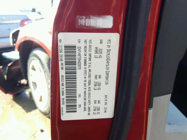 2D4FV48T55H622679 - 2005 DODGE MAGNUM SE RED photo 10