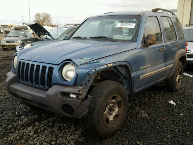 1J4GL48163W523710 - 2003 JEEP LIBERTY SP BLUE photo 2