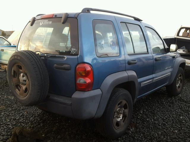 1J4GL48163W523710 - 2003 JEEP LIBERTY SP BLUE photo 4