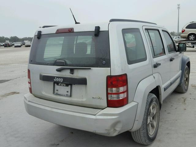 1J8GP28K38W243685 - 2008 JEEP LIBERTY SP SILVER photo 4