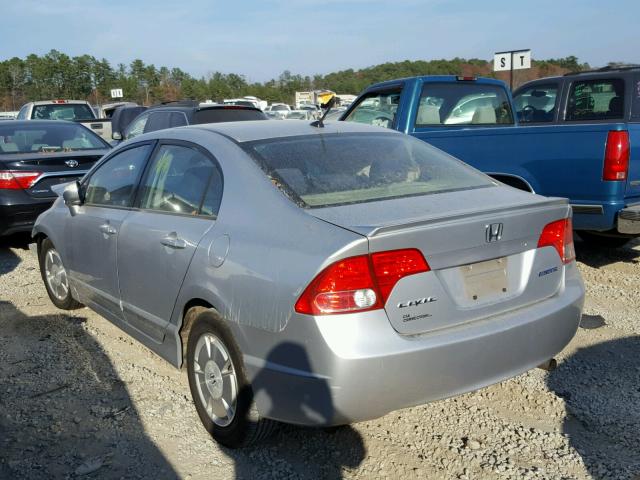 JHMFA36267S003306 - 2007 HONDA CIVIC HYBR SILVER photo 3