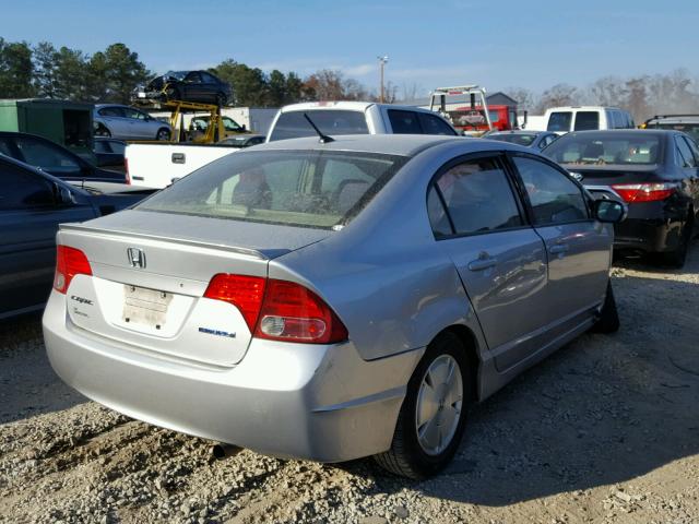 JHMFA36267S003306 - 2007 HONDA CIVIC HYBR SILVER photo 4